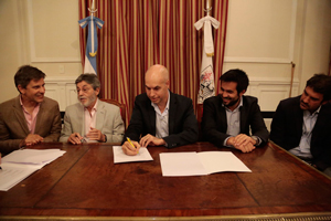 Horacio Rodrguez Larreta firm un convenio con la AFIP, la AGIP y la AGC para el intercambio de informacin fiscal includos datos del RPA porteo.