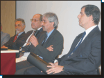 De izq. a der.: Dr. Molina Quiroga, Dr. Yannibelli, Adm. Ferrera y Adm. Hilarza