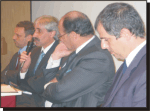 De izq. a der.: Dr. Norberto Dorensztein, adm. Jorge Ferrera, Dr. Carlos Yannibelli y el adm. Adrián Hilarza