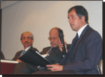De izq. a der.: adm. Jorge Ferrera, Dr. Carlos Yannibelli y el adm. Adrián Hilarza