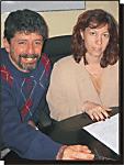 Claudio García y Diana Sevitz en FM Palermo el día de la firma del contrato