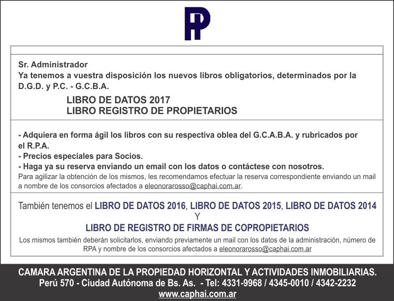 Cámara Argentina de Propiedad Horizontal y Actividades Inmobiliarias