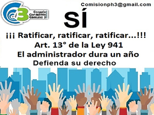Volante difundido por la Comisión de Consorcios de la Comuna 3 en las redes sociales.