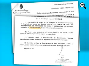 "Foto" en la que figura que la sede de APH est en la calle Tronador 4280 de la Ciudad de Buenos Aires.