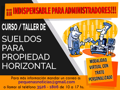 Curso/Taller de Sueldos para la Propiedad Horizontal.