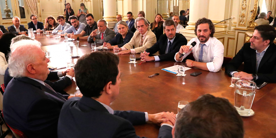 Reunin interministerial para la contencin del Coronavirus del 6 de marzo [foto Casa Rosada].