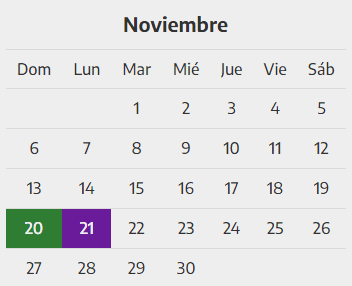 Calendario Noviembre