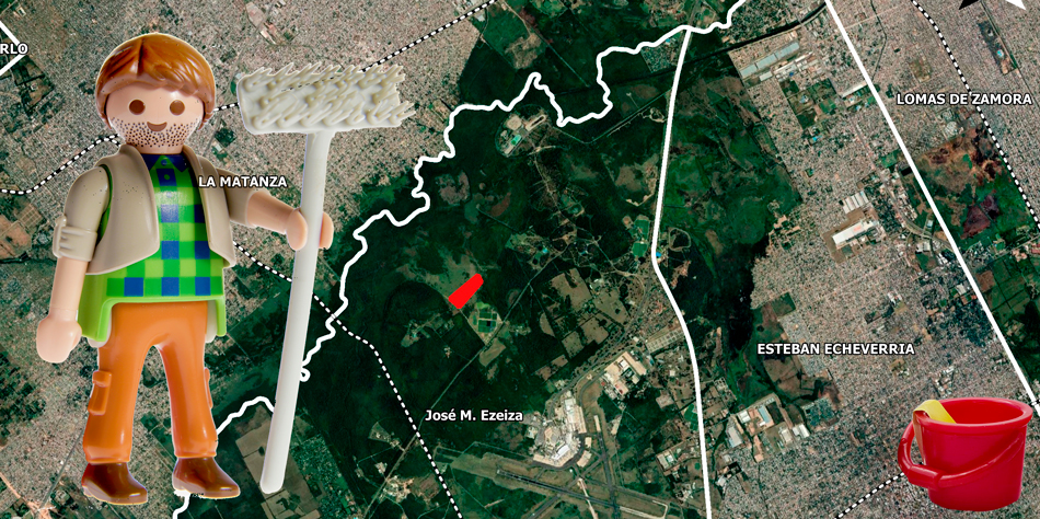 En rojo, la hubicacin exacta del predio cedido tal cual figura en los mapas de la resolucin [Fotoilustracin Pequeas Noticias]