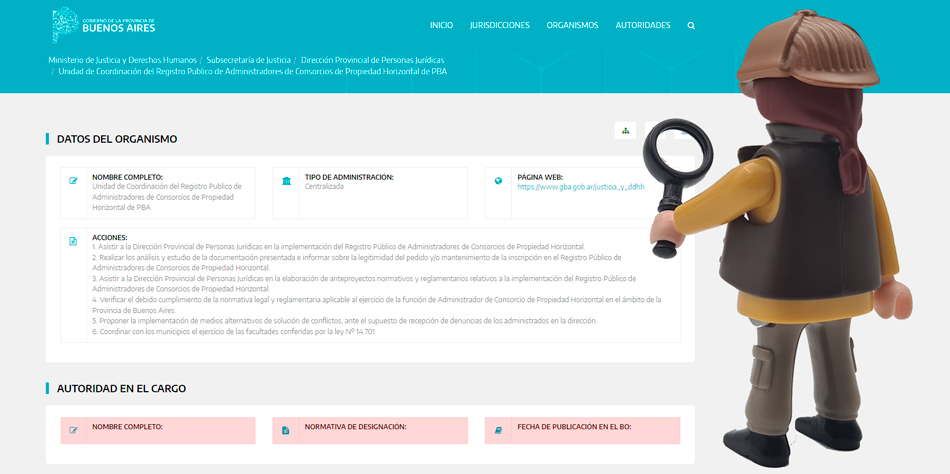 Los espacios donde deberan figurar los datos de la autoridad a cargo estn vacos [Fotoilustracin Pequeas Noticias]
