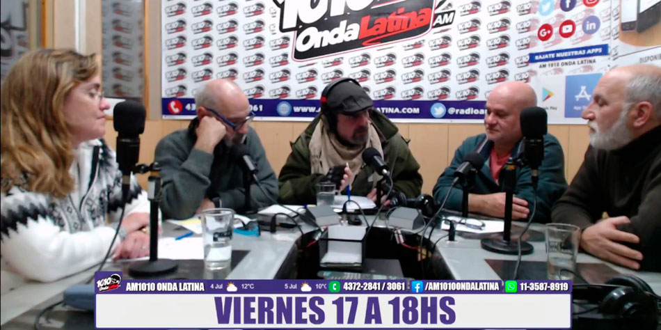 Jorge Bustos, titular de la Lista Bordó del SUTERH en el programa Consorcios 360 (segundo a la derecha).