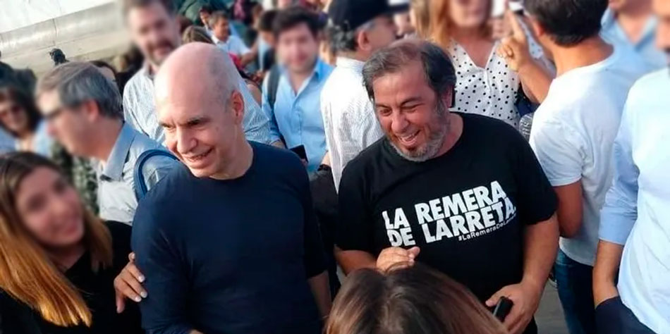 Maximiliano Corach junto a Horacio Rodrguez Larreta en Neuqun haciendo campaa para Juntos por el Cambio en 2022 [Foto Letra P].