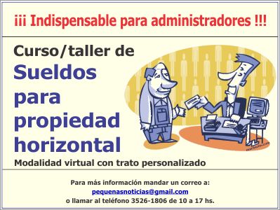 Curso Taller de Sueldos para Propiedad Horizontal.