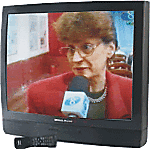 La Sra. Ana María Huertas en una entrevista para Canal 8 de Mar del Plata