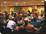 El Dr. Awad y la Dra Daz en la sala F del Centro Cultural General San Martn 