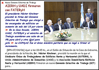El presidente Néstor Kirchner recibe en la Casa Rosada a los signatarios del nuevo CCT