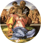 "La Sagrada Familia", 1503/4 - Miguel Ángel o Michelangelo Buonarroti (1475-1564).