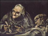 Francisco Goya: "Viejo comiendo" Oleo (1820-23) 53 cm x 85 cm - Museo del Prado, Madrid, Espaa.