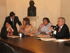 Legislacin General y del Trabajo: Leg. Ivana Centenaro, Leg. Marta Talotti, director Antonio Demarco y presidente Jorge Enriquez.