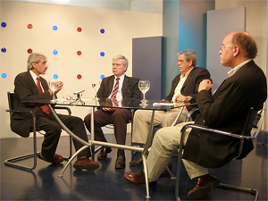 De izq. a der.: Jorge Ferrera, Mario Bernetti, Arturo Molina y Alejandro Sonich en el programa Reflexiones Nacionales.
