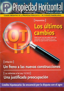 Revista de la Cmara Argentina de la Propiedad Horizontal y Actividades Inmobiliarias.