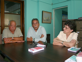 De izq. a der.: ngel Giardina (SUTERyH), Nstor Mucci (CAPHPBA) y Ana Mara Huertas (UCRAMDP).