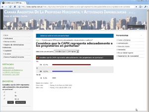 El sitio WEB de la CAPHyAI donde se realiza la encuesta.