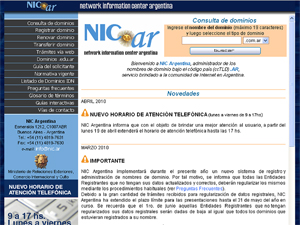 NIC Argentina: Los datos de las entidades registrantes debern estar actualizados.