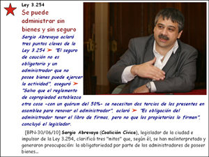 Sergio Abrevaya sali a aclarar tres "mitos" sobre la Ley 3.254 (Registro Pblico de Administradores).