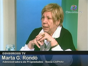 Adm. Marta Rond en Consorcios TV.