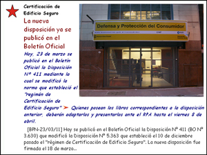 La Disposicin 411/11 se public en el BO el 23 de marzo.