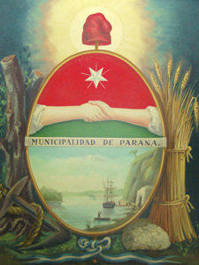 Escudo de la Municipalidad de la Ciudad de Paraná en la provincia de Entre Ríos.