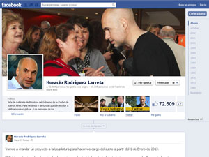 Cuenta de Horacio Larreta en Facebook.