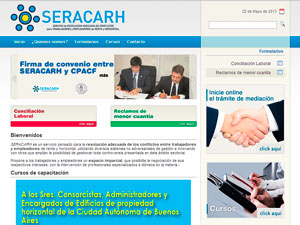 El sitio del SERACARH en la Web.