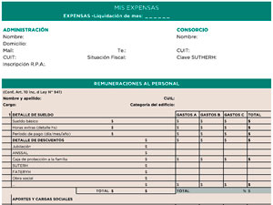 La disposicin "Mis Expensas" estableci dos modelos: uno de liquidacin de expensas y otro de recibo de pago.