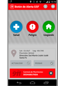 La aplicacin permite -a los habilitados- enviar alertas de seguridad a las centrales del Sistema de Emergencias 911.
