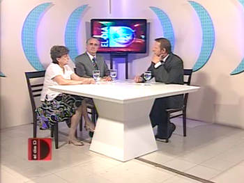 La Sra. Ana Mara Huertas y el Dr. Juan Antonio Costantino en el programa "El Da D" de Mar del Plata.