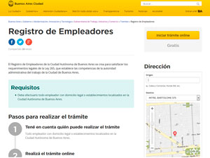 Sitio del Registro de Empleadores en la Web del Gobierno de la CABA.