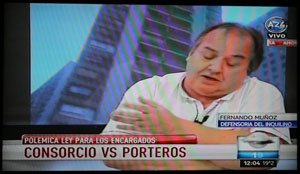 Fernando Muñoz en América 24 el 4 de abril al mediodía.
