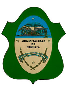 Escudo de la ciudad de Ushuaia.